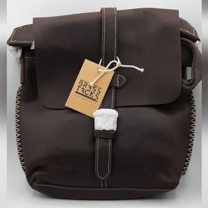 Brass Tacks Leathercraft Brown Leather Shoulder Purse Bag Brand New